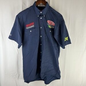 Jeff Gordon 24 Crew Shirt Hendrick NASCAR Dupont Short Sleeve Blue Size Large